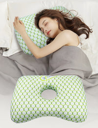 Single-Hole Ear Pillow with Bamboo Fiber Cover for Adults