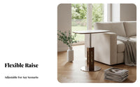 Curved-Shaped Elevating Table Vintage Design & Appearance Living Room Furniture Height-Adjustable Sturdy Construction