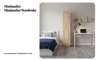 Simple Design 2-Door Wardrobe with Drawers space-saving Size Bedroom Furniture and complimentarystandingstanding Storage Cabinet sturdy Construction for Children, Single grown-ups, homeowners, kid's Room, Apartment, roomy Closet