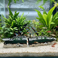Textured Aquarium Cave Decorations, Distressed Green Fish Ornaments, Resin for Freshwater and Saltwater Environments