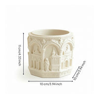 Embossed Planter Compact Cylindrical Planter Plant Pot for Balcony