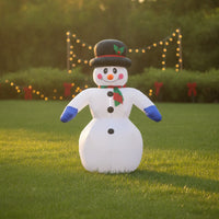 Christmas Inflatable Snowman Freestanding Snowman with Red Hat Holiday Display Oversized Festive for Families, Yard, Indoor