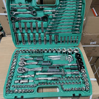German Import 216-Piece 72-Tooth Auto Repair Tool Set with Socket Wrenches