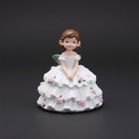 Glowing in the Dark Fairy Statue Creative Design Floral Gown Girl Figurine Synthetic Resin Decoration for Desktop