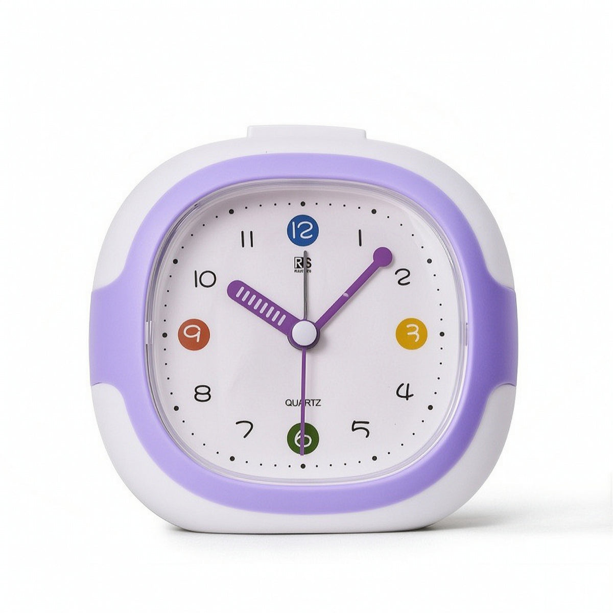 Compact Top Button Analog Alarm Clock Arabic Numerals Plastic Easy to Read White