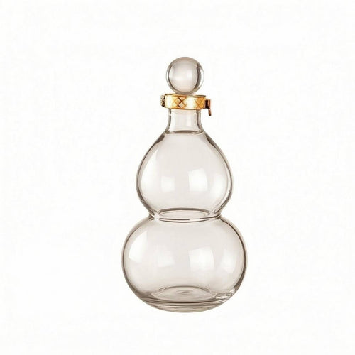Transparent Glass Wine Bottle Glossy Finish Drinkware Narrow Neck