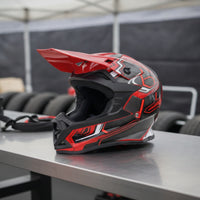 Full Face Motocross Style Helmet with Visor Off Road Cycling Headgear for Trail and Training