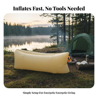 Portable Wind-Inflated Lounger Lightweight Wind-Filled Couch No Pump Needed inflatable lounger Quick Inflation for eventand moreers, adventurers, Beachand moreers, Music outdoor events, Beach, green spaces and, Backyard