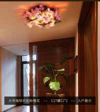 美式吸顶灯复古氛围装饰灯乡村工业风顶灯新款玄关阳台走廊过道灯 圆款哑黑-木纹色-带2个6瓦LED暖光爱迪生灯泡