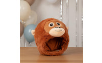 Photo Prop Monkey Head Hat PP Cotton Filled Soft Monkey Mask Cartoon Orangutan Head Cover for Party, Performance