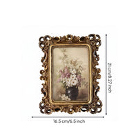 Vintage Resin Frame Embossed Ornate Wall Frame Gold-Toned