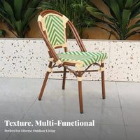 Woven Dining Chair Long-Lasting Construction Woven Dining Chair with Seat Pad Weather-Resistant Strong Load-Bearing