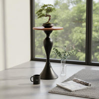 Small Round Side Table Rounded Edges Round Pedestal Side Table Rust-Proof