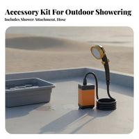 Digital Display Battery Powered Portable Shower Compact Design USB Rechargeable Shower Pump Suction Cup Mount Handheld Showerhead Hook Hanger for Backyard