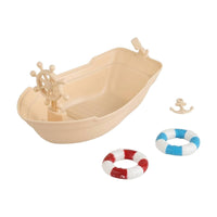 Nautical Miniature Boat with Oars Seaside Plastic Boat Model Beach-Style Decor Small for Aquariums