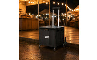 Pull Rod Portable Utility Wagon Wheeled Foldable Wagon with Wheels Foldable Utility Carrier for Market Stall, Shopping