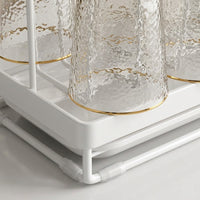 Kitchen Cabinet Over the Sink Dish Drying Rack for Students, Large Carbon Steel Drainer with Pot Lid