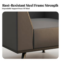 Minimalist Settee with Metal Legs Thickened Upholstery Reception Sofa Modern Design Long-Lasting Construction for Clients