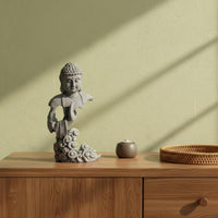 Buddha Head Statue Artistic Display Stone Buddha Decor Artisan-Made for Tea Room