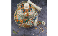 Enamel Water Kettle Multipurpose Use Enamel Tea Kettle Ethnic Design Teapot Removable Lid Large Capacity Teakettle