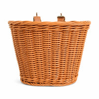 Woven Cycle Basket Front-Mounted Bike Basket with Straps Universal Handlebar Storage Container with Straps for Kids, Young Children, Balance Bikes