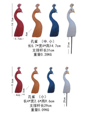 户外庭院花园造景欧美风创意孔雀插支花盆插件装饰品多肉盆栽摆件