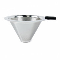 Coffee Brewing Mesh Stainless Steel Strainer Double Layer Paperless Dripper Reusable Coffee Filter with Silicone Handle Suitable for Office Kitchen