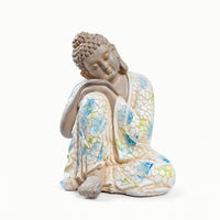 Tabletop Resting Buddha Statue Decorative Sleeping Buddha Figurine Miniature Statuette Meditative for Meditation Room, Bonsai Display, Zen Garden