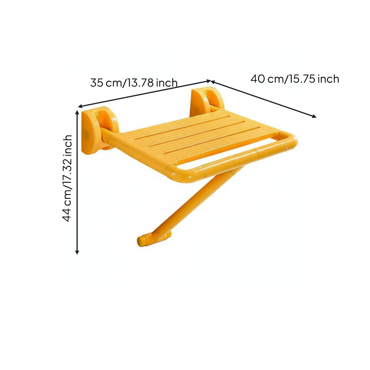 Space Saving Wall Mounted Shower Seat Easy to Install Wall Mounted Shower Chair Elastic Assisted for Seniors, Hospital, Nursing Home
