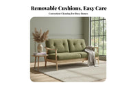 Wood Frame Fabric Armchair rustic Country design Lounge Chair Removable and cleanable Cover Designer Inspired for Adults, Office