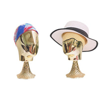 Gold Electroplated Head Model Display Stand for Headwear and Wigs