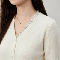 Long Sleeve Top for Plus Size Women with Sequin V-Neck Detail, Business Casual Pullover Style Blouse for Office Wear, Dressy with Extended Sizing