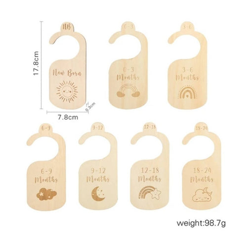 7 Pieces Wooden Month Divider Easy to Hang Home Storage Sturdy Material