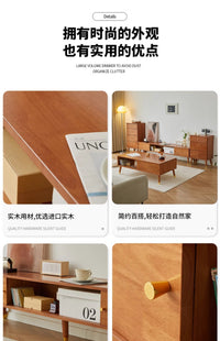 Solid Wood TV Cabinet and Coffee Table Combination