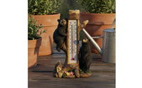 Bear Thermometer Statue Resin Creature Garden Thermometer Easy to Read for Patio