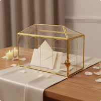 Heart Lock Card Box Transparent Party Decor Decorative for Brides