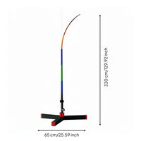 Adjustable Solo Badminton Training Device Versatile Badminton Practice Device with Elastic Pole Portable Outdoor for Beginners