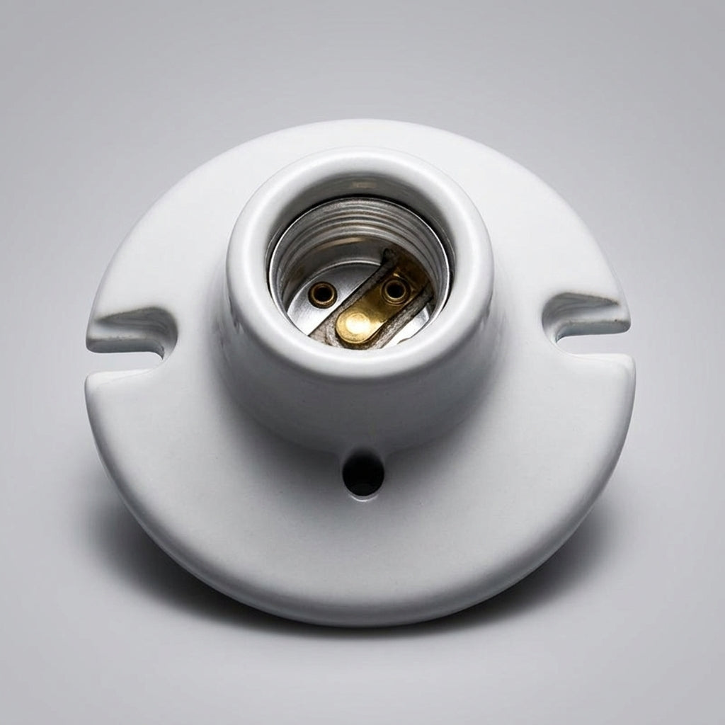 Ceiling Light Fitting with E27 Lamp Holder for Indoor Use, Heat Resistant Ceramic Porcelain Bulb Holder, E27 Lamp Base for Ceiling Pendant