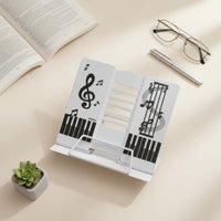 Eye-Friendly Portable Reading Stand Adjustable Angle Desktop Book Holder Foldable Sheet Music Stand Stable Base for Students, Children, Musicians, Study, Practice Room