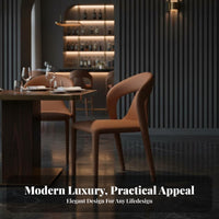 Upholstered Exposedrear Side Chair Modern Minimalist Design Dining Seat Versatile Use Easy to Clean for Kitchen, Cafe