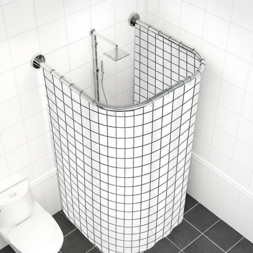 U-shaped waterproof shower curtain