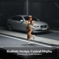1:64 Scale Female Figure Dynamic Pose Heart Gesture Miniature Doll Model Car Display Figure Highly Detailed
