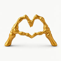 Skeleton Hands Forming a Heart Resin Skeleton Hand Sculpture Compact for Desk
