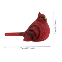 Cardinal Bird Figurine Long Tail Cardinal Bird Statue Red for Courtyard, Patio