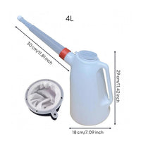 Oil Dispensing Jug Dustproof Cap Long-Spout Oil Jug Kitchen Container Mesh Filter Side Handle