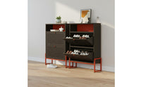 Metal Shoe Storage Unit Steel Construction Tipping Shoe Storage Unit Space-Saving Design Household Furniture for Entryway