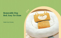 Plush dog bed with removable cover
