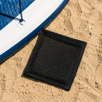 Black Mesh Swimming Bag with 4 Carabiners Zipper Closure for Watercraft Storage