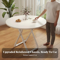 Easy to Fold Foldable Dining Table Multipurpose Small Space Dining Set Strong Load-Bearing Collapsible Dinner Table Rounded Corners for Apartment Dwellers, Students, RV Owners, Market Stalls, Living Room, Balcony, Home Office