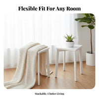 Stacking Square Stool Ergonomic Height Stackable Square Seat Odor-Clear